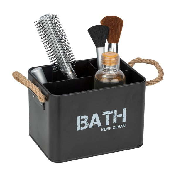 Černý koupelnový organizér se 4 přihrádkami Wenko Gara-image-1