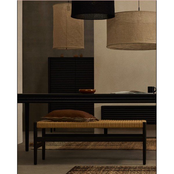 Lavice v černo-přírodní barvě Zaide – Kave Home-image-1