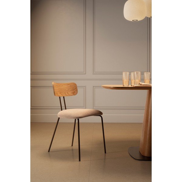 Béžová/v přírodní barvě čalouněná jídelní židle Olimpia – MOME-image-2