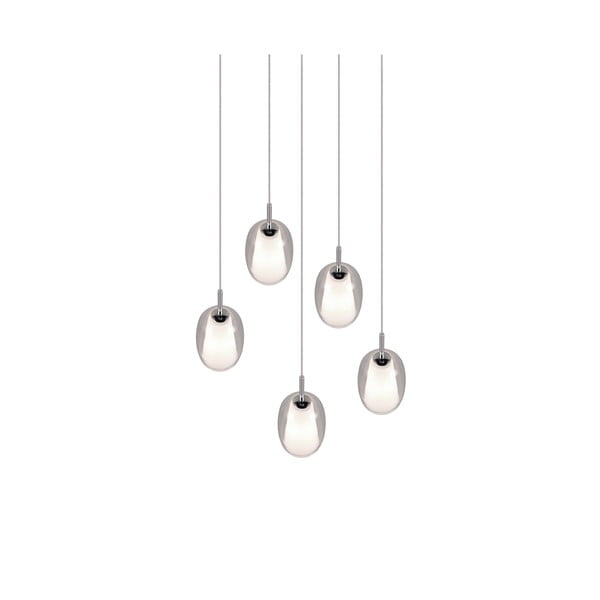 Závěsné svítidlo se skleněným stínidlem ø 48 cm ve stříbrné barvě Barret – Trio Select-image-4