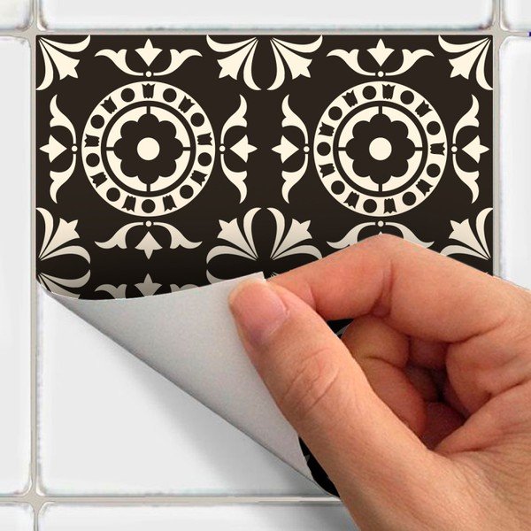 Sada 9 nástěnných samolepek Ambiance Wall Decal Tiles Azulejos Pompei, 20 x 20 cm-image-2