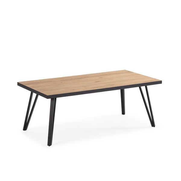 Černý/přírodní konferenční stolek s deskou v dubovém dekoru 60x120 cm Sindi – Marckeric