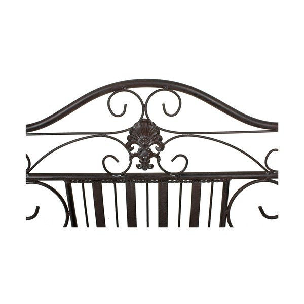 Tmavě hnědá kovová zahradní lavice Mangan – Garden Pleasure-image-3