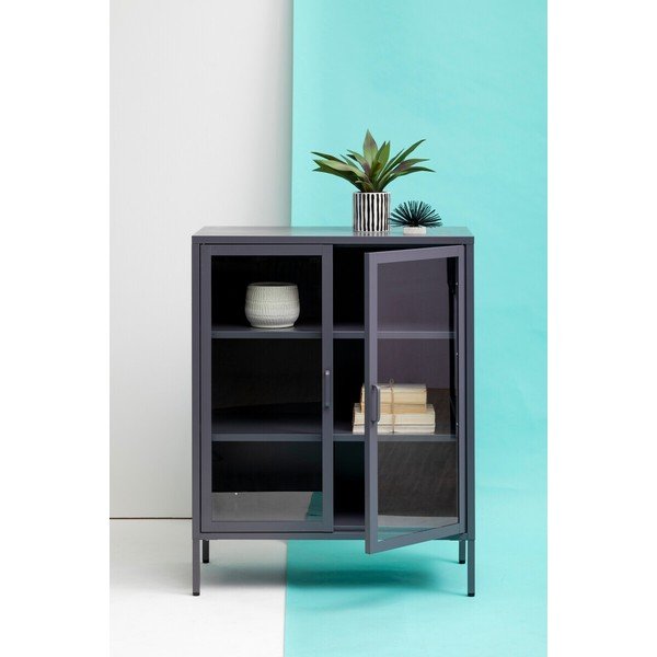 Šedá ocelová vitrína 80x102x40 cm Acier – Premier Housewares-image-4