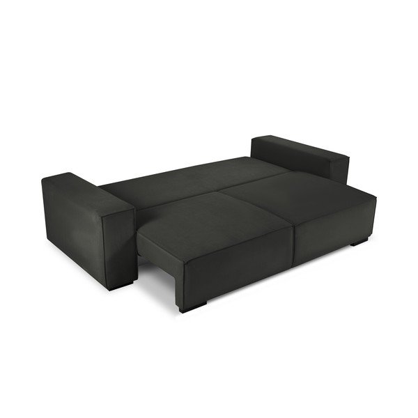 Černá manšestrová rozkládací pohovka Mazzini Sofas Azalea-image-4