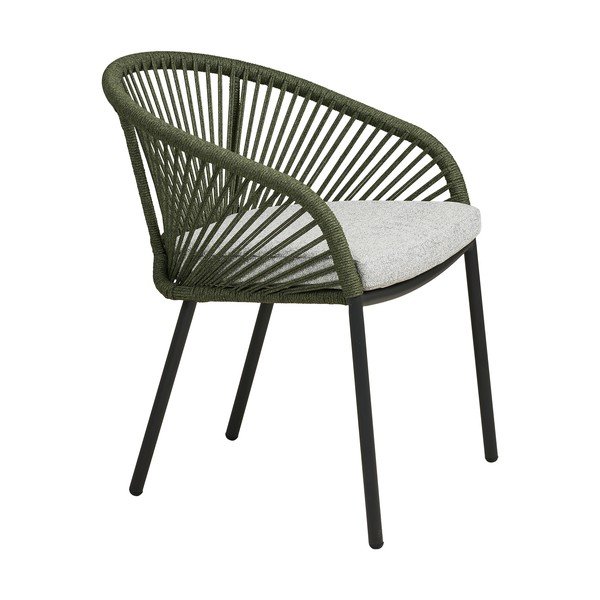 Zelená kovová/polstrovaná zahradní židle Novella – House Nordic-image-3