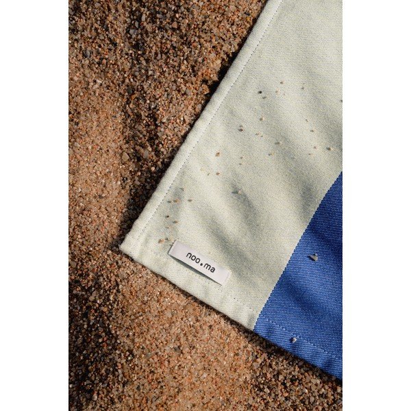 Světle žlutá/modrá bavlněná plážová osuška 100x160 cm Su – noo.ma-image-3