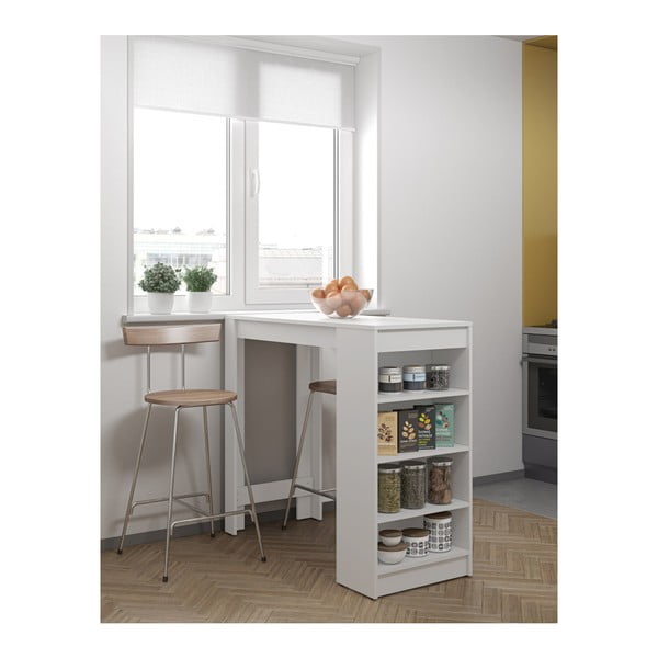 Bílý barový stůl s bílou deskou TemaHome Aravis-image-3