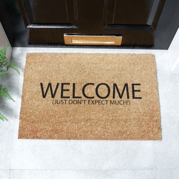 Rohožka z kokosového vlákna 40x60 cm Welcome Don't Expect Much – Artsy Doormats-image-2