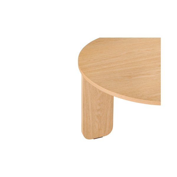 Kulatý konferenční stolek s deskou v dubovém dekoru v přírodní barvě ø 75 cm Kuvu – noo.ma-image-3