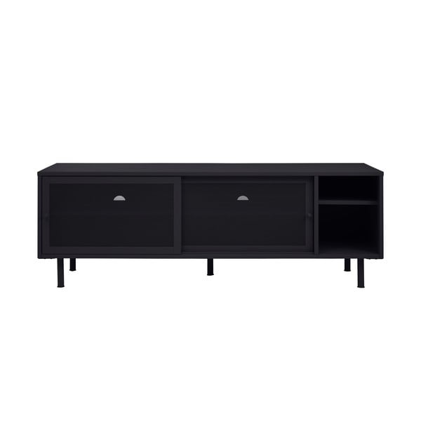 Černý kovový TV stolek 160x55x45 cm Veep – Unique Furniture