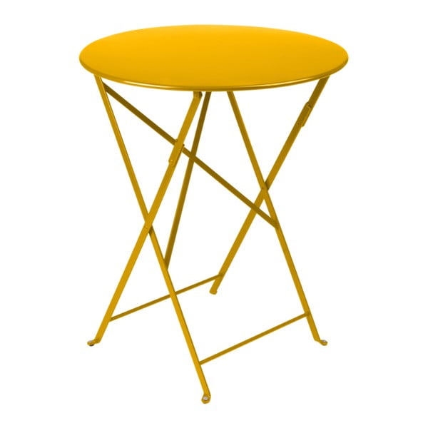 Žlutý zahradní stolek Fermob Bistro, ⌀ 60 cm