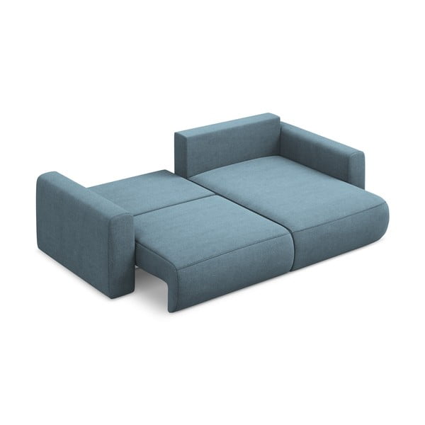 Světle modrá rozkládací/s úložným prostorem rohová pohovka (pravý roh/s lenoškou) Kapua – Makamii-image-3