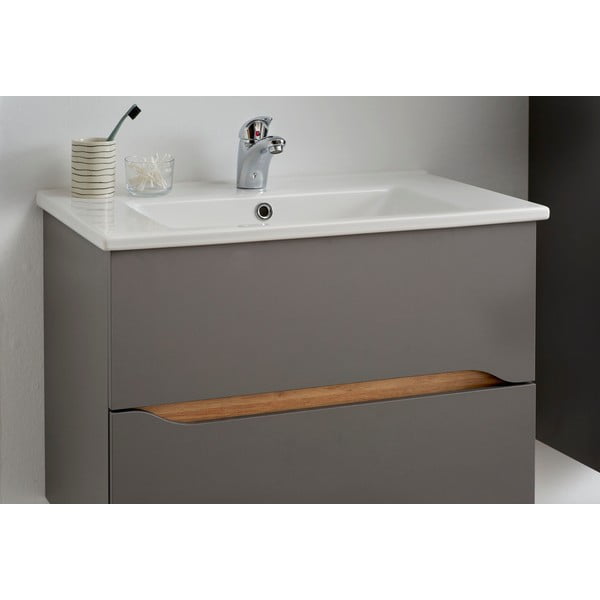 Šedá závěsná skříňka bez umyvadla 72x51 cm Set 357 - Pelipal-image-1