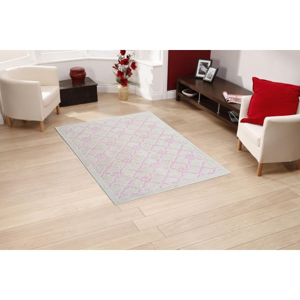 Krémový bavlněný koberec Floorist Powder, 60 x 90 cm-image-1