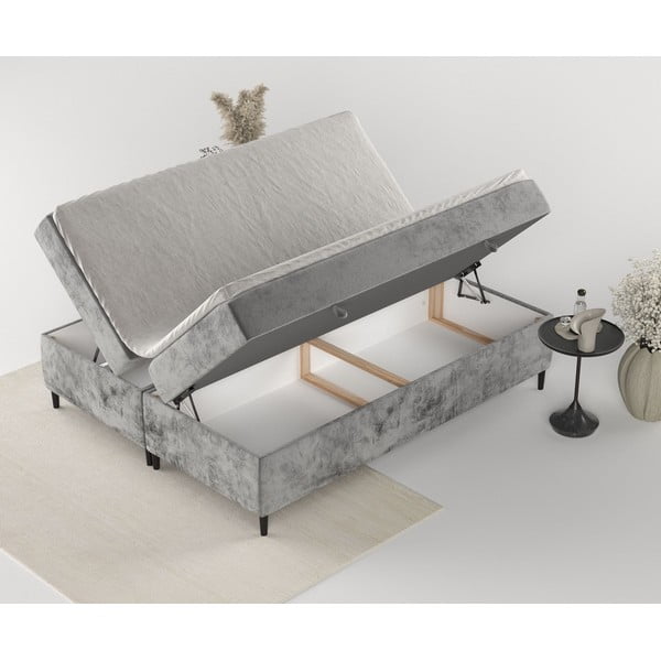 Tmavě šedá boxspring postel s úložným prostorem 180x200 cm Araya – Maison de Rêve-image-4