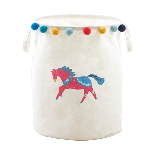 Bílý látkový dětský koš na hračky ø 38x48 cm Mimo Eclectic Horse – Premier Housewares