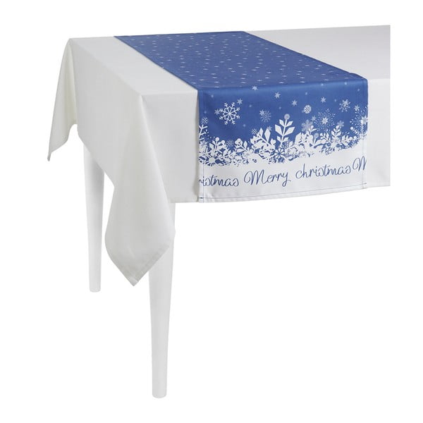Modrý vánoční běhoun na stůl Mike & Co. NEW YORK Honey Christmas, 40 x 140 cm