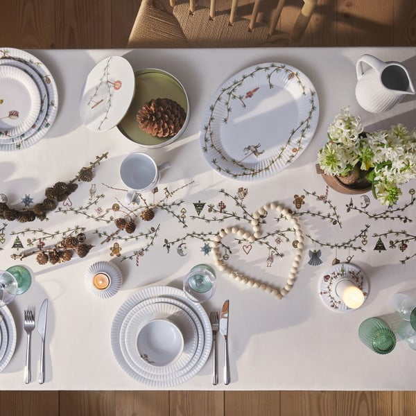 Bílý porcelánový servírovací talíř s vánočním motivem 27x34 cm Hammershøi – Kähler Design-image-2