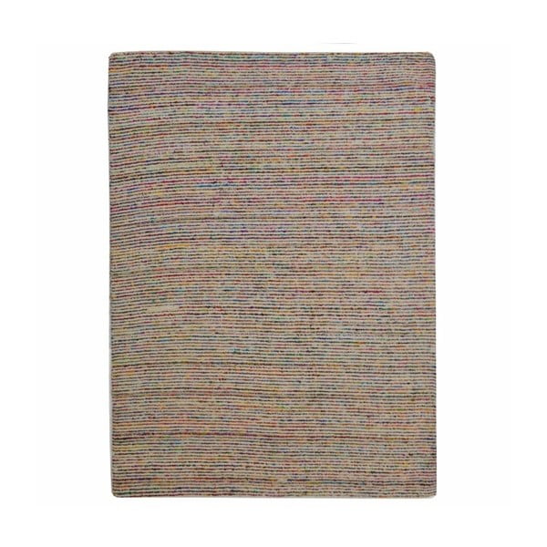 Krémový pruhovaný vlněný koberec s hedvábím The Rug Republic Siska, 230 x 160 cm