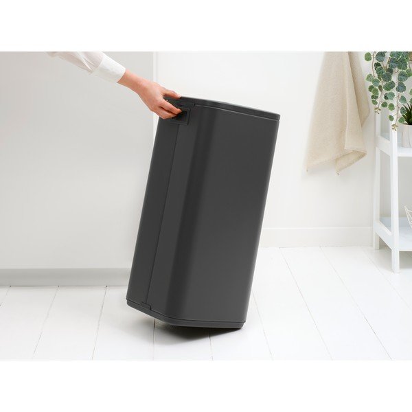 Tmavě šedý dotykový ocelový odpadkový koš 30 l Bo Touch – Brabantia-image-2