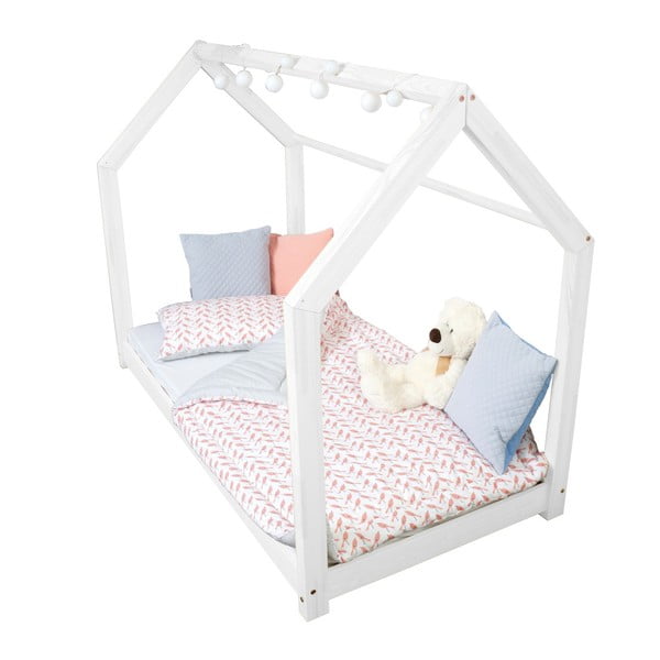 Bílá dětská postel s vyvýšenými nohami a bočnicemi Benlemi Tery, 90 x 180 cm, výška nohou 20 cm