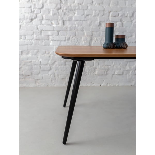 Jídelní stůl z jasanového dřeva s černými nohami Ragaba Contrast, 180 x 90 cm-image-2