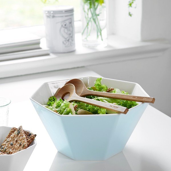 Set modré misky a bambusového příboru Steel Function Heptagon Coralia