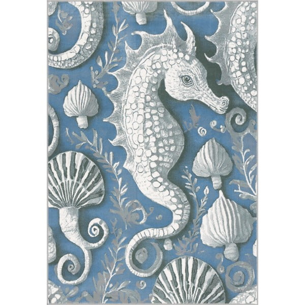 Modrý dětský koberec 200x280 cm Seahorse – FD