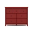Červená nízká komoda z borovicového dřeva 110x80 cm Misti – Marckeric