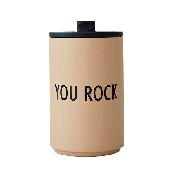 Béžový termo hrnek 350 ml You Rock – Design Letters