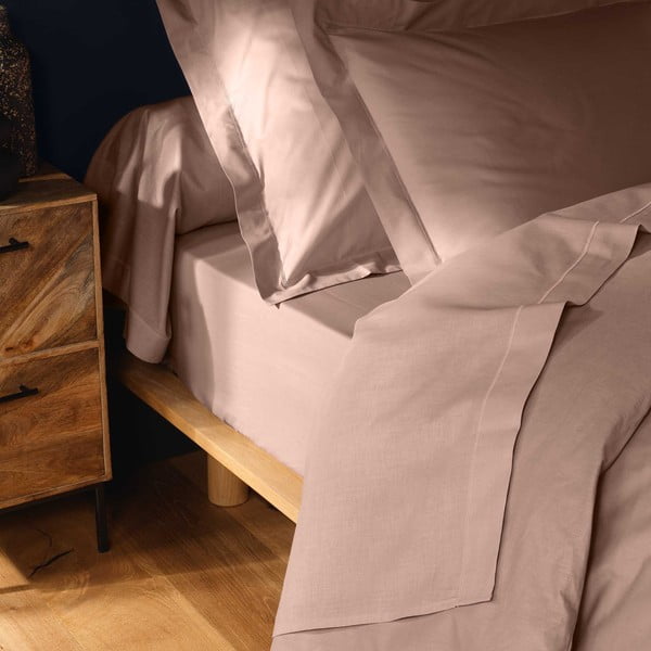 Růžové bavlněné prostěradlo 180x290 cm Lina – douceur d'intérieur-image-2