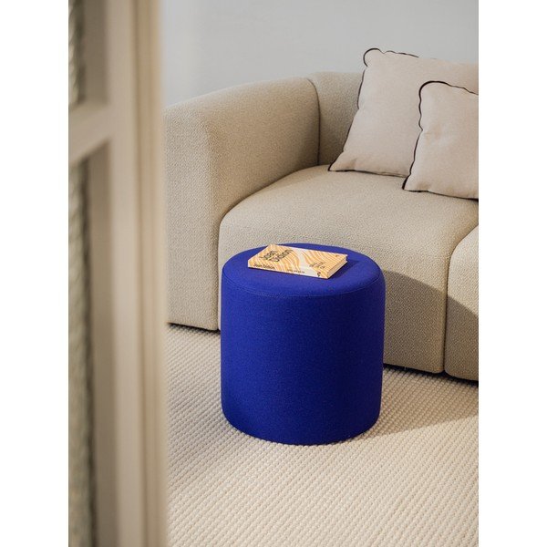 Modrý vlněný taburet Folk – noo.ma-image-1