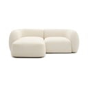 Krémová žinylková rohová pohovka (levý roh/s lenoškou) Martina – Kave Home