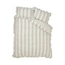 Béžové povlečení na jednolůžko 135x200 cm Seersucker Frill Stripe – Catherine Lansfield