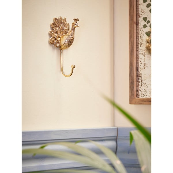 Nástěnný kovový háček ve zlaté barvě Dun – Bloomingville-image-1