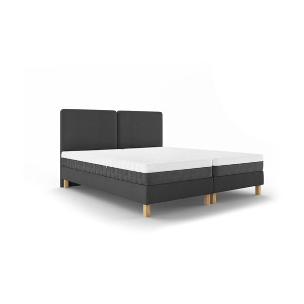 Tmavě šedá čalouněná dvoulůžková postel s roštem 140x200 cm Lotus – Mazzini Beds
