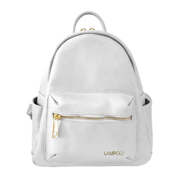 Bílý kožený batoh Lampoo Lunda