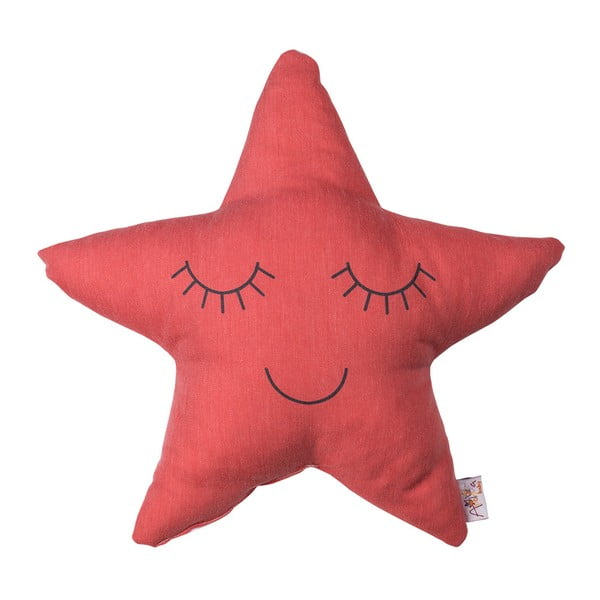 Červený dětský polštářek s příměsí bavlny Mike & Co. NEW YORK Pillow Toy Star, 35 x 35 cm