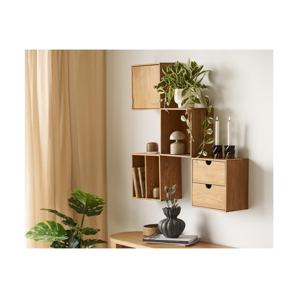 Patrová police z dubového dřeva v přírodní barvě 18 cm Townsville – House Nordic-image-4