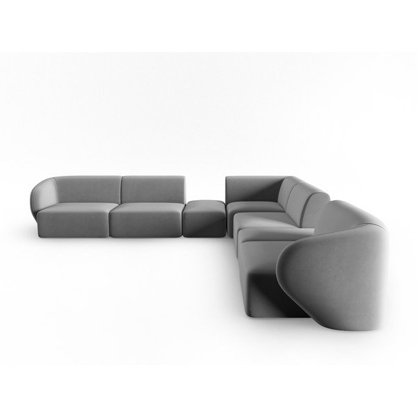 Šedá sametová rohová pohovka Paolo – Milo Casa-image-2