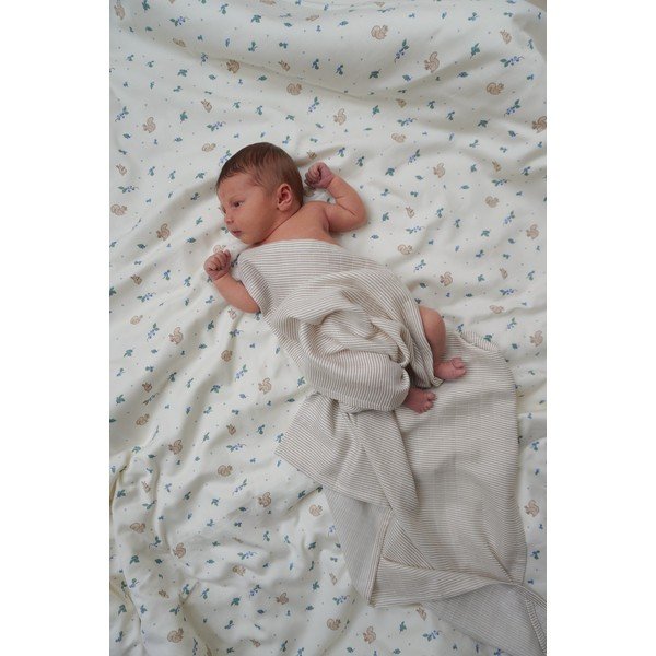 Krémové dětské povlečení na jednolůžko z bio bavlny 140x200 cm Blueberries – Cam Cam Copenhagen-image-2