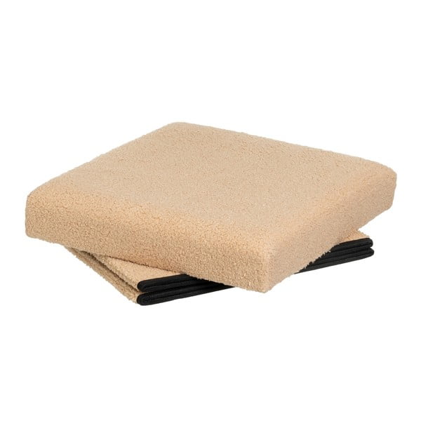 Světle hnědý taburet z textilie bouclé Folding – Casa Selección-image-2