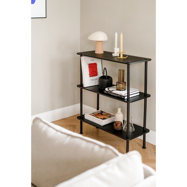 Černý regál v dekoru dubu 80x90,5x35 cm Teidi – noo.ma-image-3