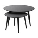 Černé kulaté konferenční stolky v sadě 2 ks ø 88 cm Adda – Unique Furniture