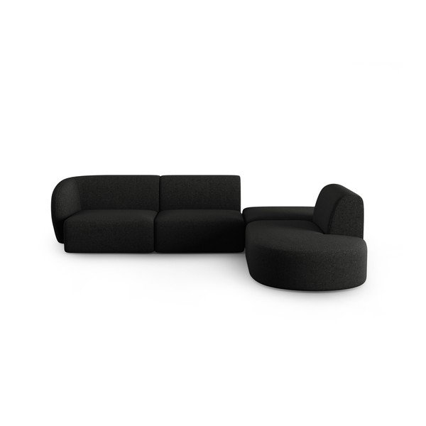 Černá žinylková rohová pohovka (pravý roh/do L) Paolo – Milo Casa