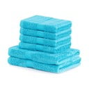 Modré froté ručníky a osušky v sadě 6 ks s příměsí bambusu Bamby – DecoKing