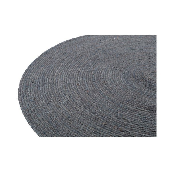 Šedý jutový kulatý koberec ø 150 cm Ross – WOOOD-image-3