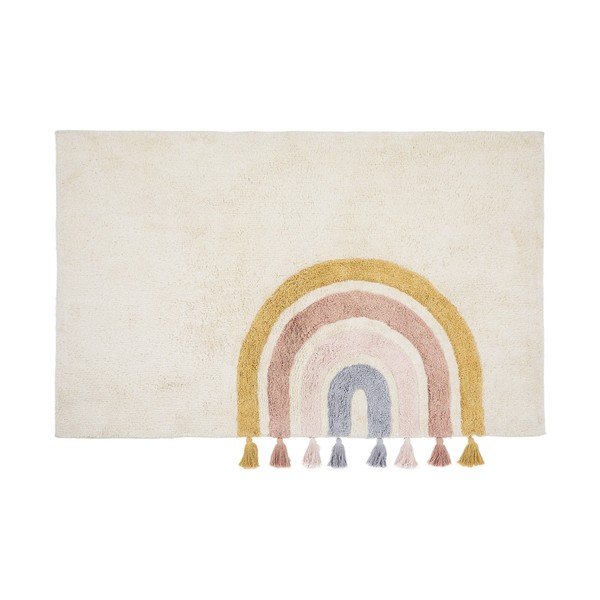 Slonovinový pratelný/ručně tkaný bavlněný dětský koberec 90x150 cm Tadea – Kave Home