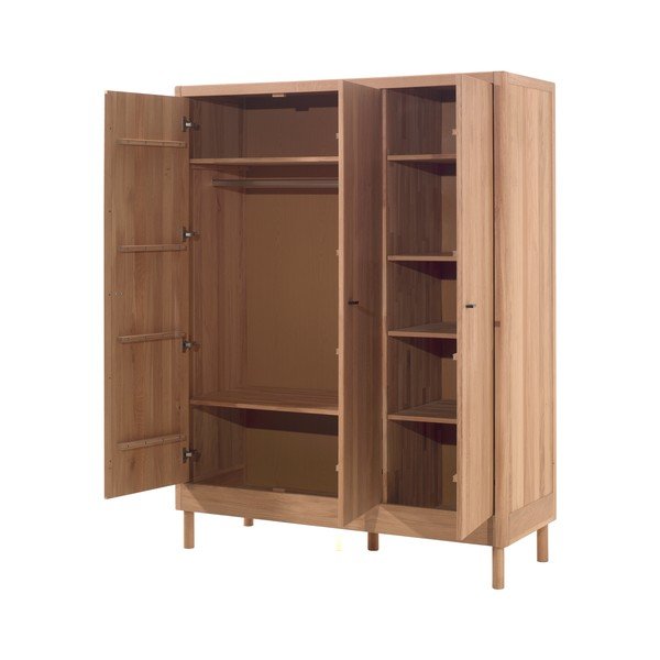 Dětská šatní skříň z dubového dřeva v přírodní barvě 146x190x55 cm Forrest – Vipack-image-2